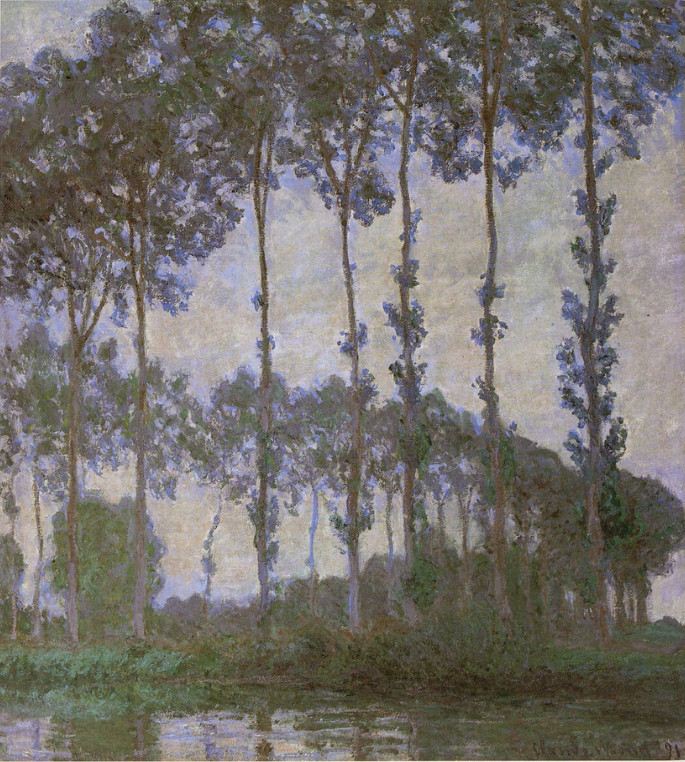 Poplars on the Bank of the Epte, Overcast Claude Monet W1299 Private Collection